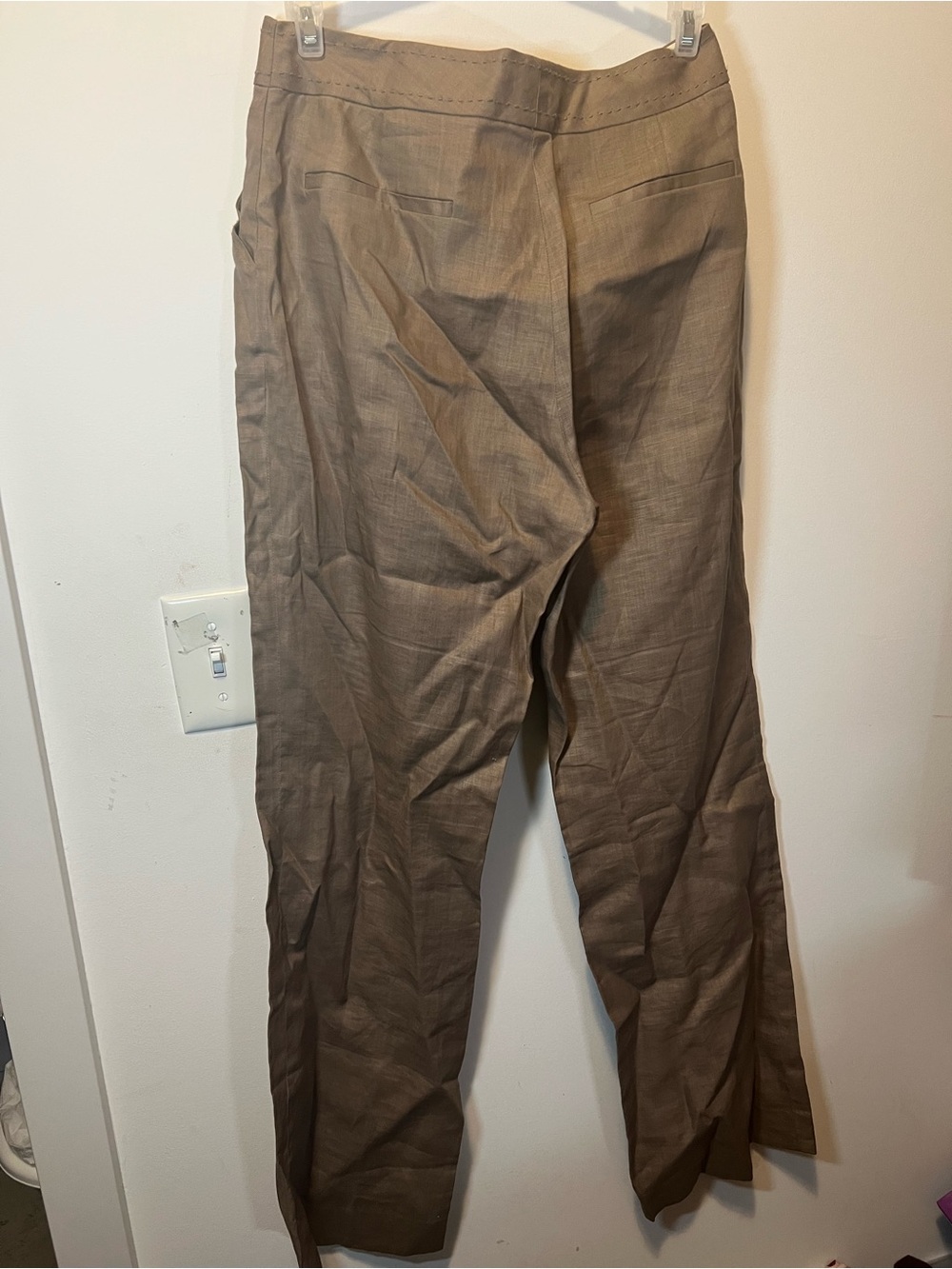 Women’s Brown Linen Dress Pants - Classic Straight Fit